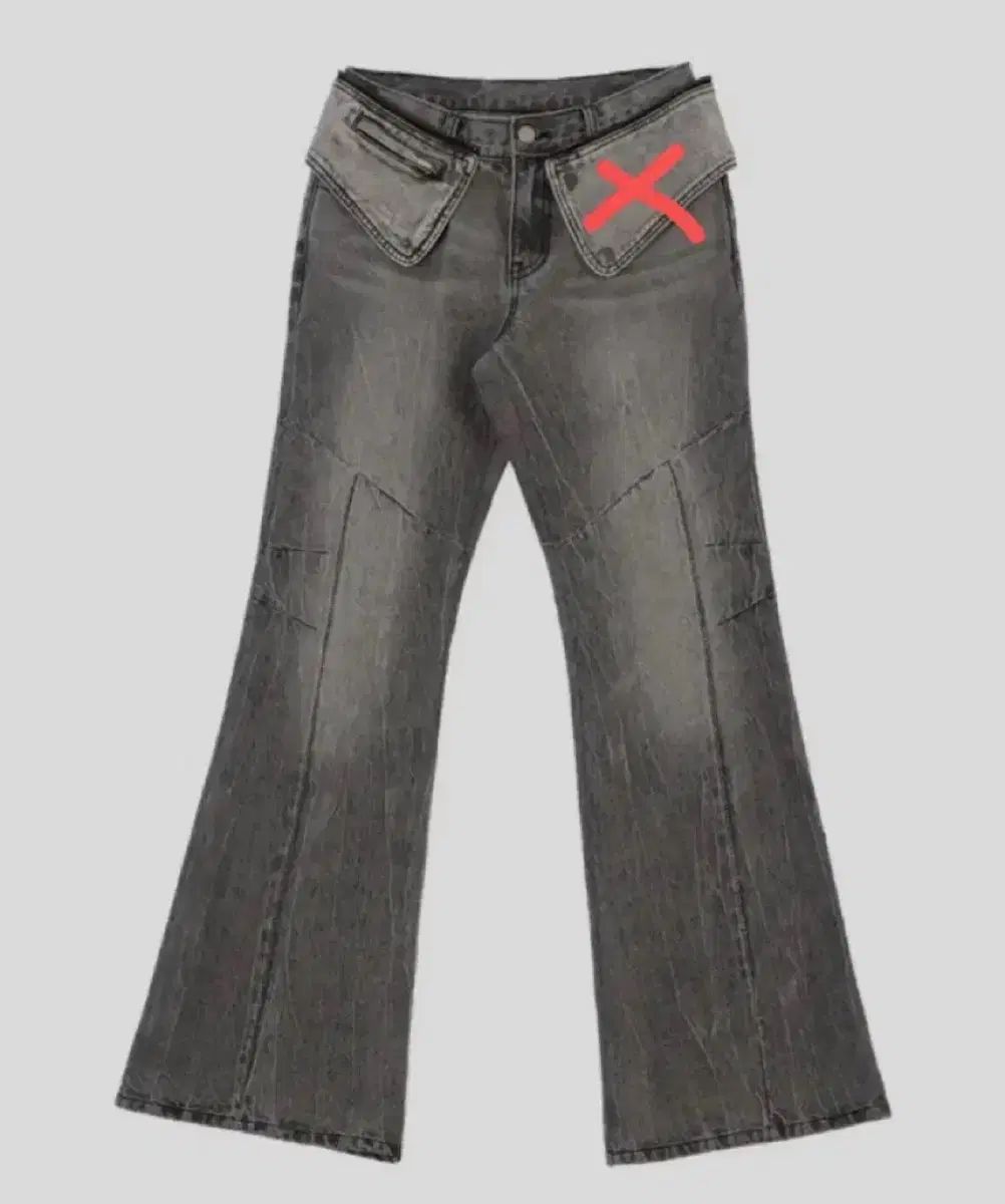 OJOS オホス クラック ウォッシュド デニム パンツ