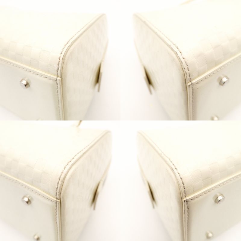 ルイヴィトン LOUIS VUITTON ダミエ ファセット スピーディ キューブ PM ホワイト パテントレザー 白 ハンドバッグ 2way 7-5-685 DECORATOM_COM_BR