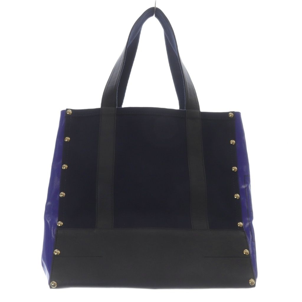 サカイ THAT BAG キャンバス レザー スタッズ トートバッグ ハンドバッグ 黒