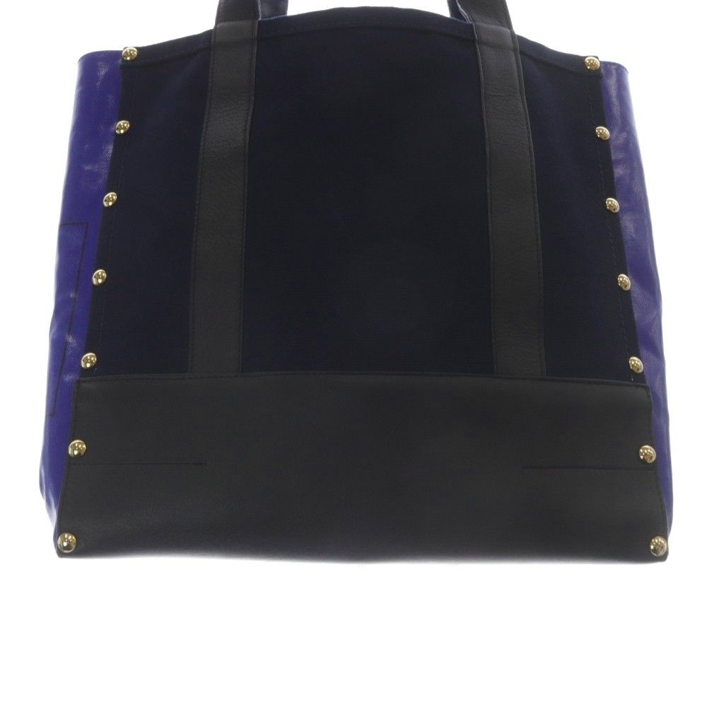 サカイ THAT BAG キャンバス レザー スタッズ トートバッグ ハンドバッグ 黒 DECORATOM_COM_BR