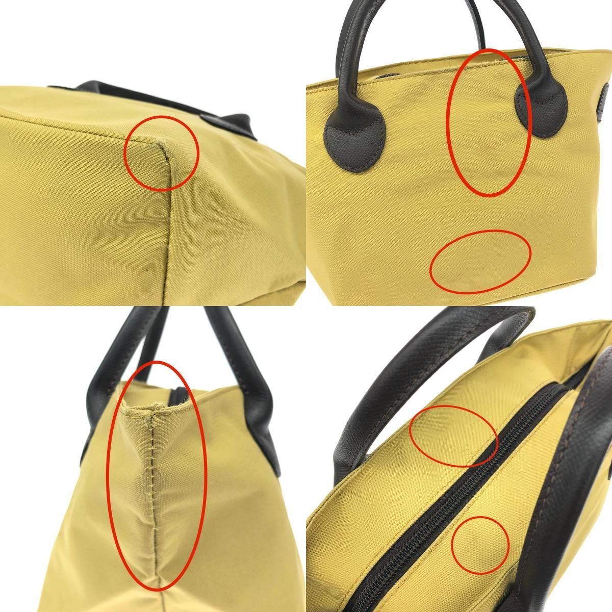 Herve chapelier エルベシャプリエ 舟型トートバッグS ナイロン×レザー 