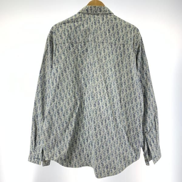 DIOR 20AW 総柄デニム 長袖シャツ サイズ42 ブルー 013D585BY989 ディオール 19