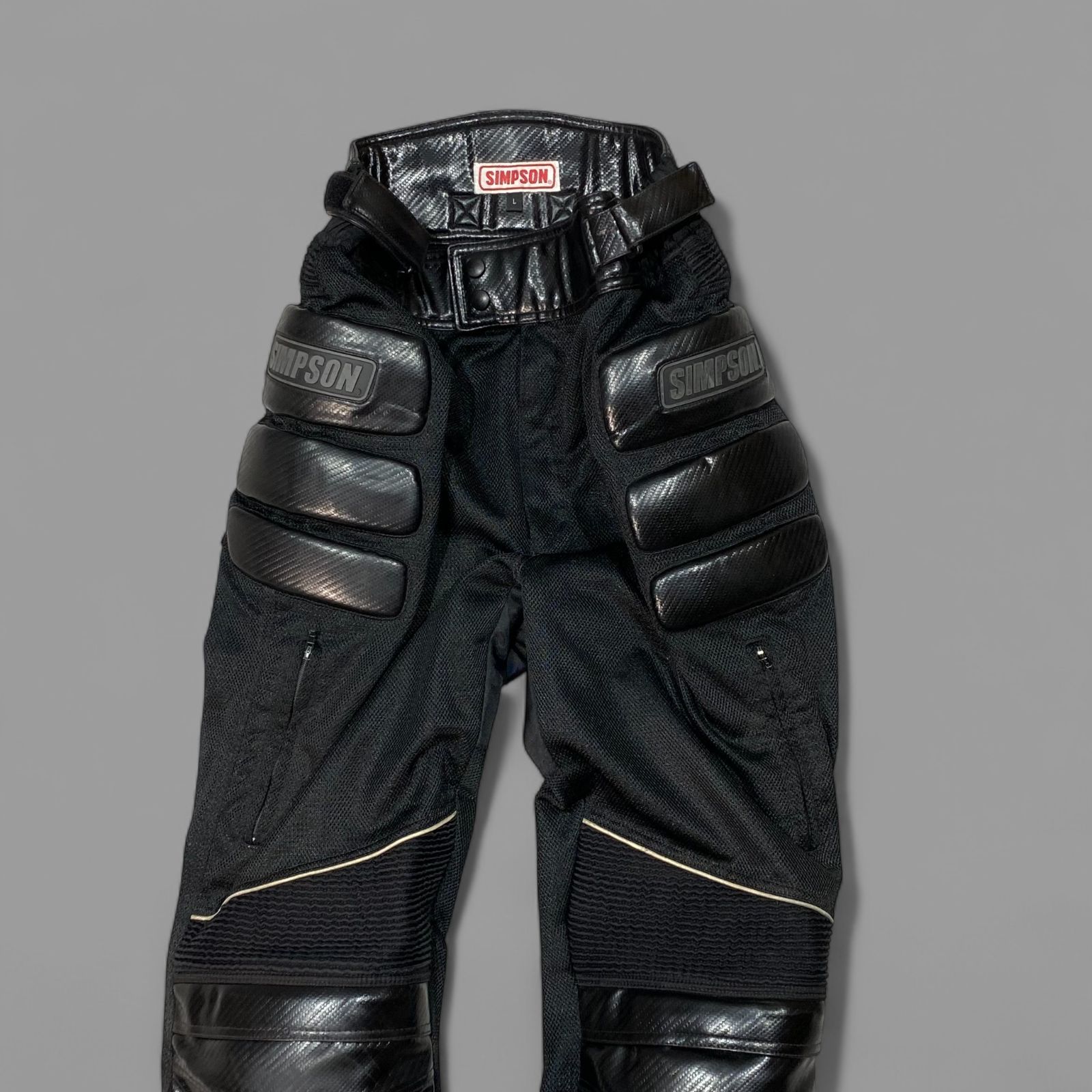 SIMPSON シンプソン パッド付 ライディング パンツ L ブラック KT 60-PT-KG