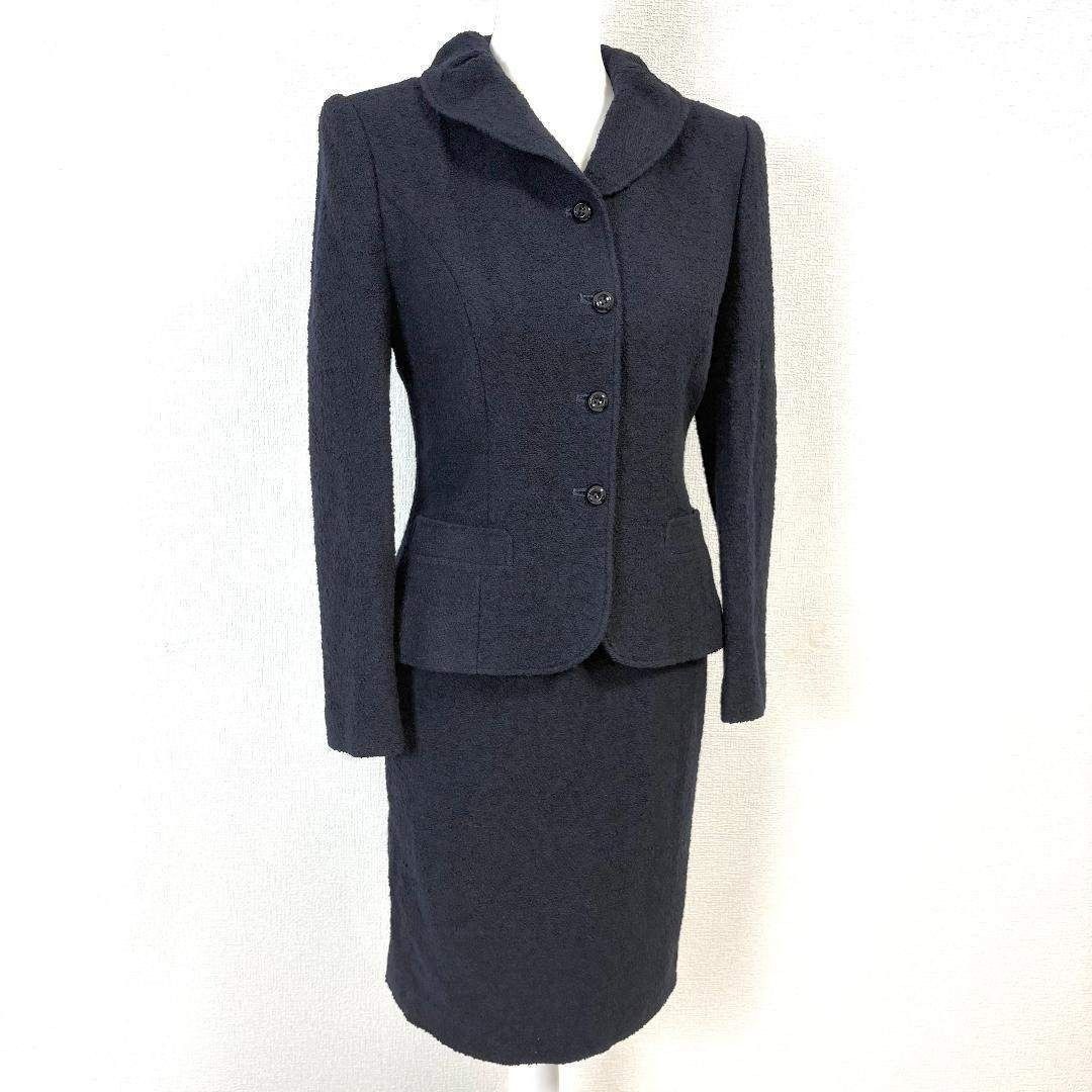 ミスアシダ ウエストゴムウールスカートセットアップ 7 ネイビー