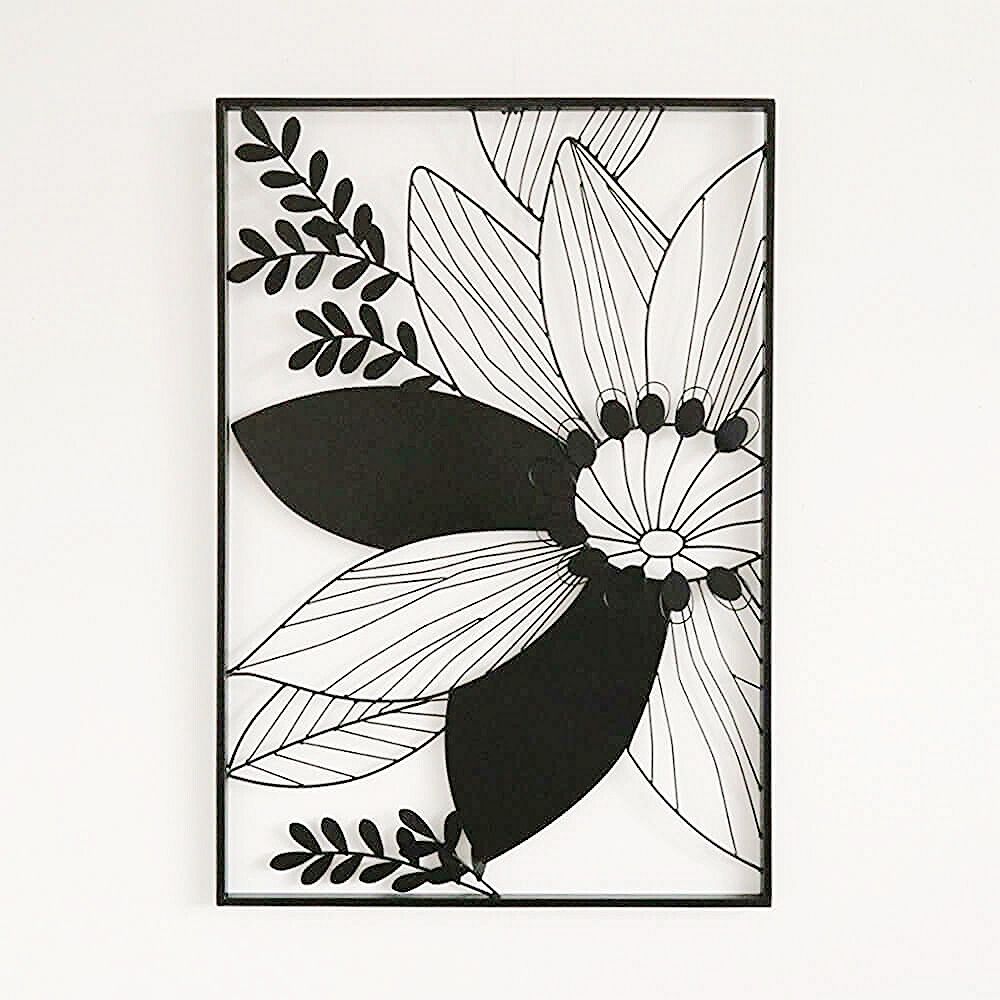 ウォールアートパネル 壁掛け 壁飾り 大輪の花 フラワー 花 インテリア 壁 アートパネル 北欧 雑貨 リビング おしゃれ モダン 装飾 ウォールデコレーション シンプル ウォールアート アートボード インテリア雑貨 壁面装飾 ウォールアクセント ブラック