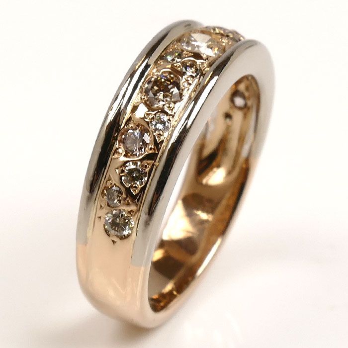 KASHIKEY カシケイ K18WG ホワイトゴールド K18PG ピンクゴールド メランジェ ダイヤ リング 指輪 BME003 ダイヤモンド0.50ct 10号 5.7g レディース