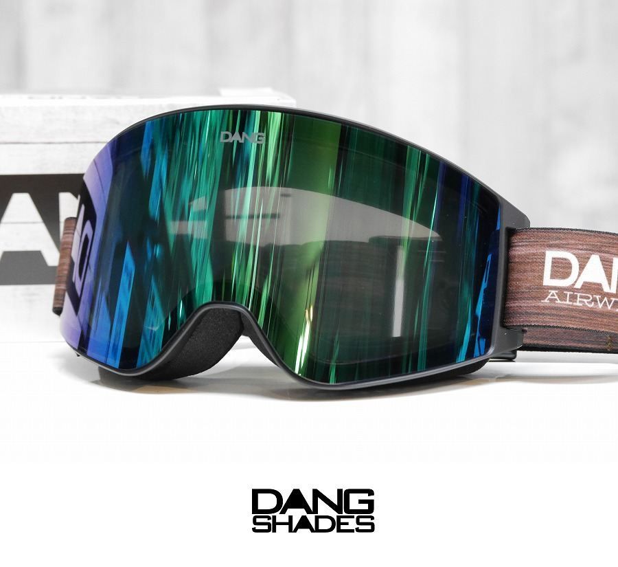 26 DANG SHADES ゴーグル ON LOCK JP - Black Wood - Polarized Green Mirror 偏光レンズ ジャパンフィット