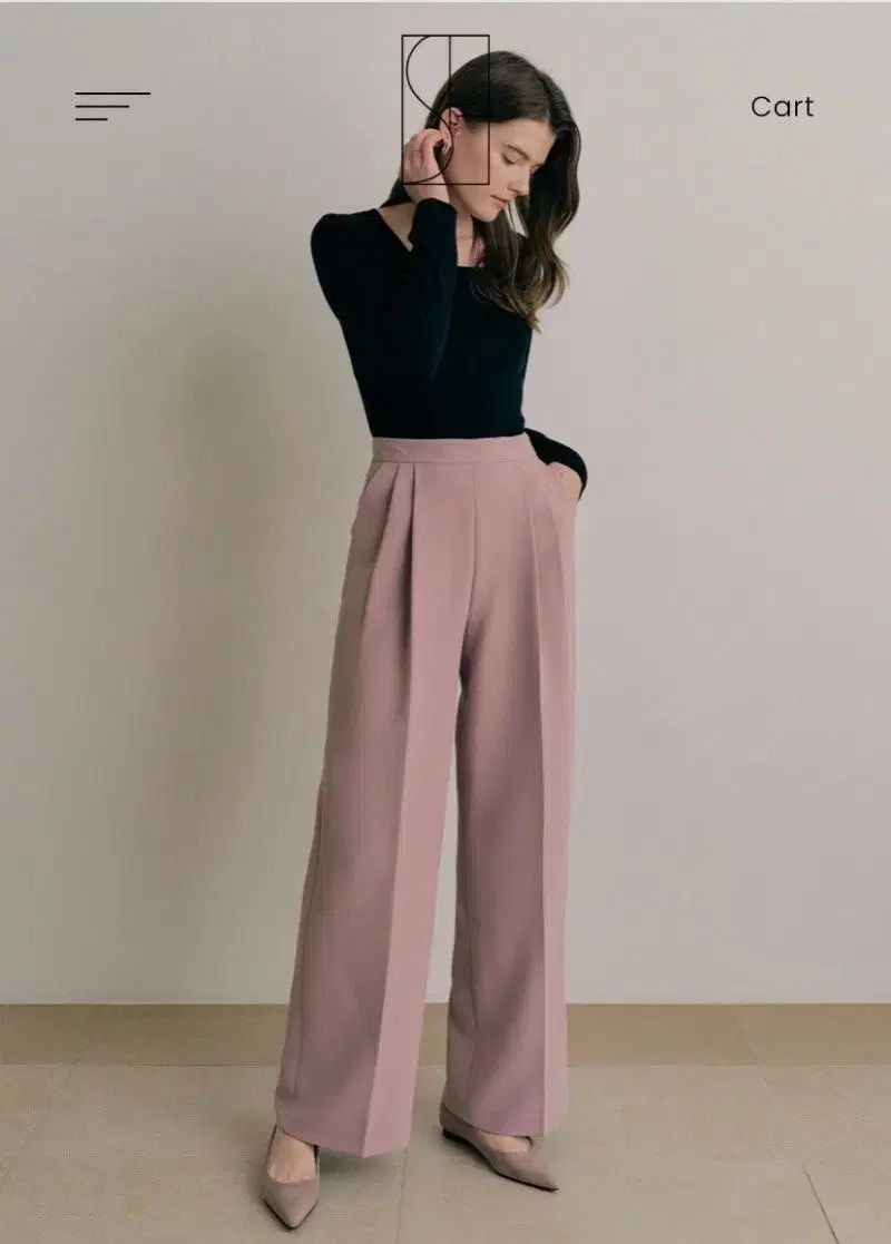 シエSIE アバント ワイド スラックス ピンク XS