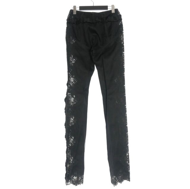 ディースクエアード DSQUARED2 23AW Goth Lace Trimmed Pant 刺繍 フリル レースパンツ スラックス 40 ブラック 黒 S72KA1201 正規