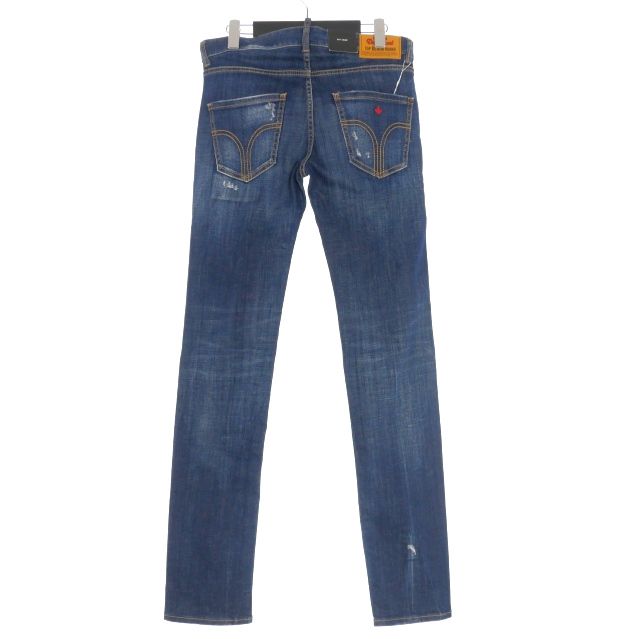 ディースクエアード DSQUARED2 23AW 24 7 JEAN ダメージ加工 スリムフィットジーンズ スキニーパンツ 38 インディゴ S72LB0653 正規
