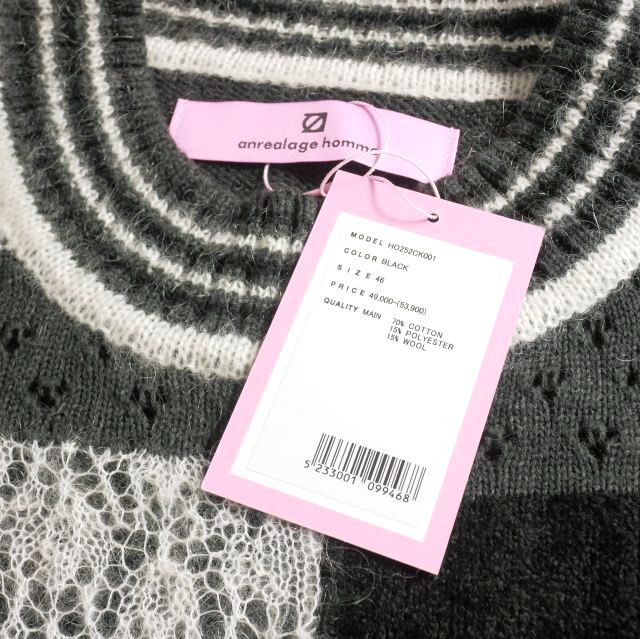 アンリアレイジ ANREALAGE 25AW HARUKAHARU PATCHWORK CREW NECK KNIT