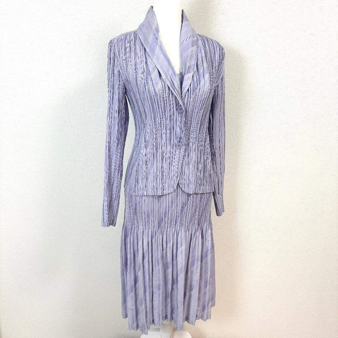 ISSEY MIYAKE ワンピースセットアップ 3 薄紫 プリーツ