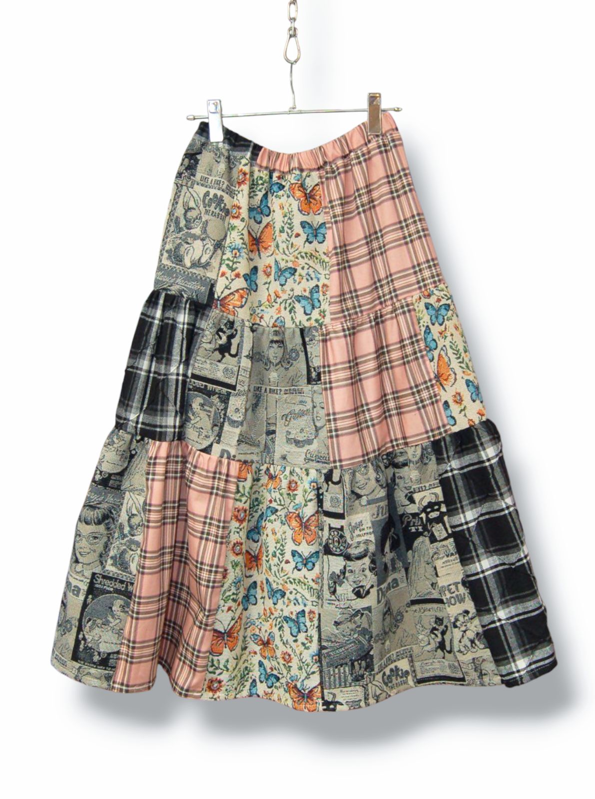 レトロマガジン×蝶々×タータンチェックミックス