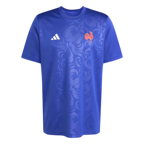 アディダス ラグビー フランス代表 FFR RWC 2025 サポーター Tシャツ 青 ブルー 公式モデル 日本未発売
