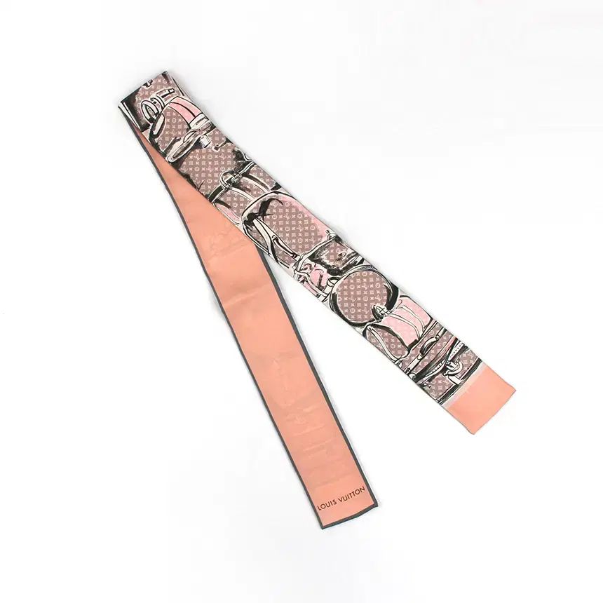 ブランド品ダオール Louis Vuitton ルイヴィトン トランク バンド ローズ パウダー シルク スカーフ