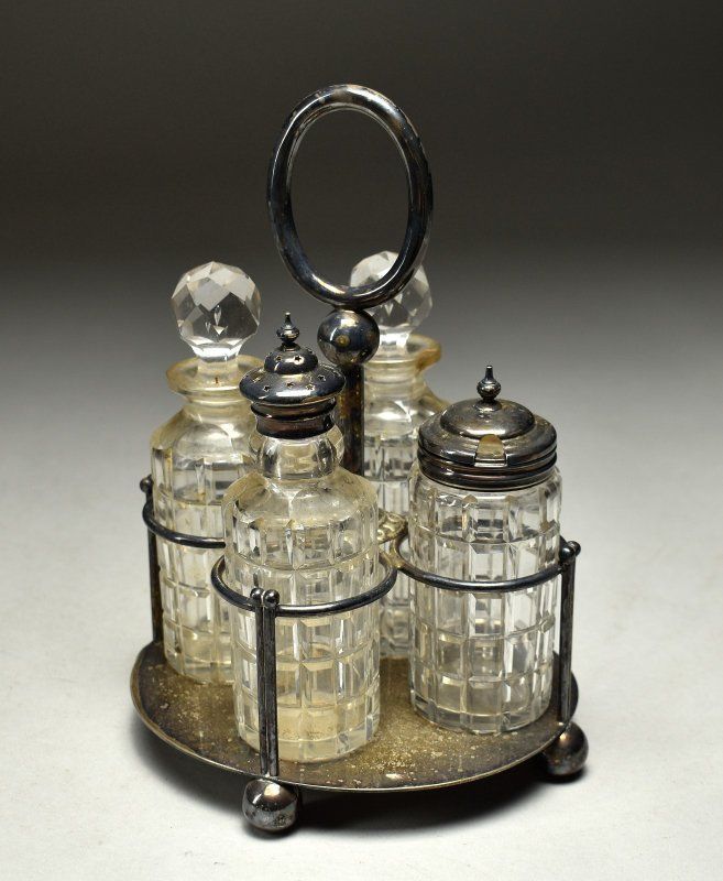 蔵A5552 Walker-Hall ウォーカー&ホール ガラス シルバー 調味料入