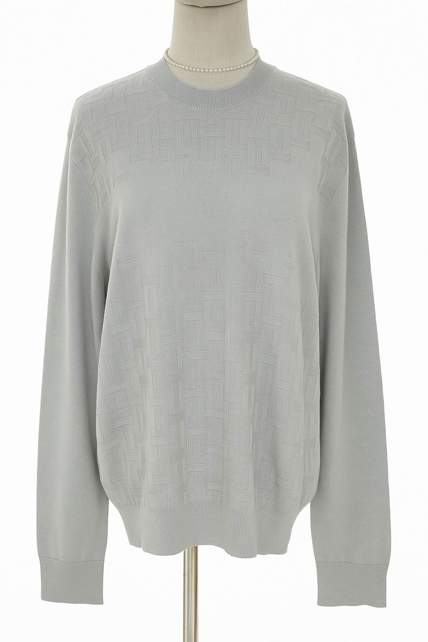 HERMÈS エルメス 長袖ニット セーター グレー Mサイズ