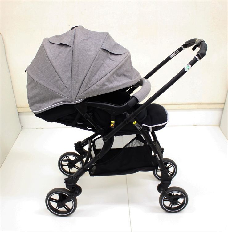 ランフィ RB0 ブランシュグレー Runfee ピジョン 両対面ベビーカー シングルタイヤ 生後1ヵ月~ クリーニング済み C5812098