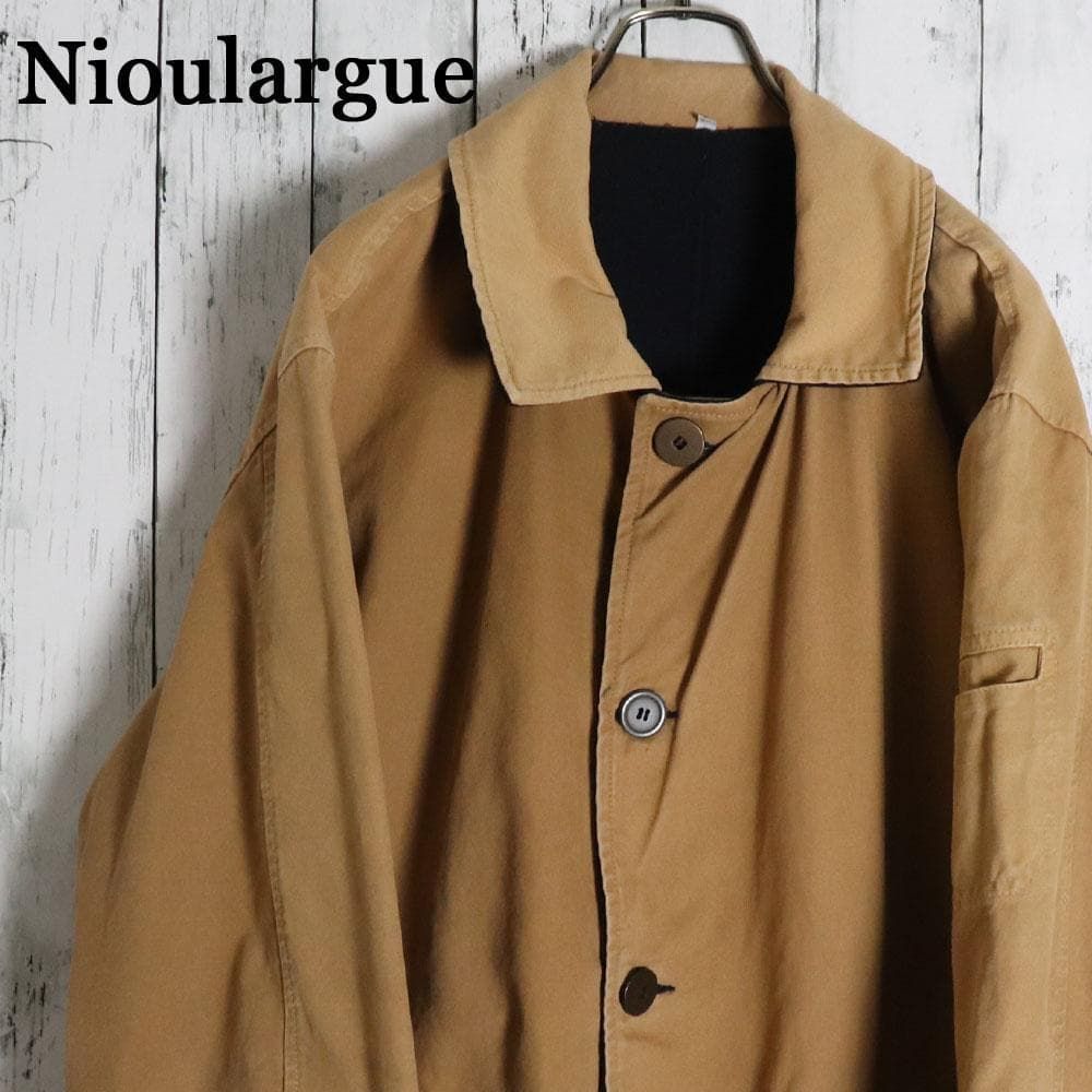 フランス製 Nioulargue ダック地 リバーシブル カバーオールジャケット