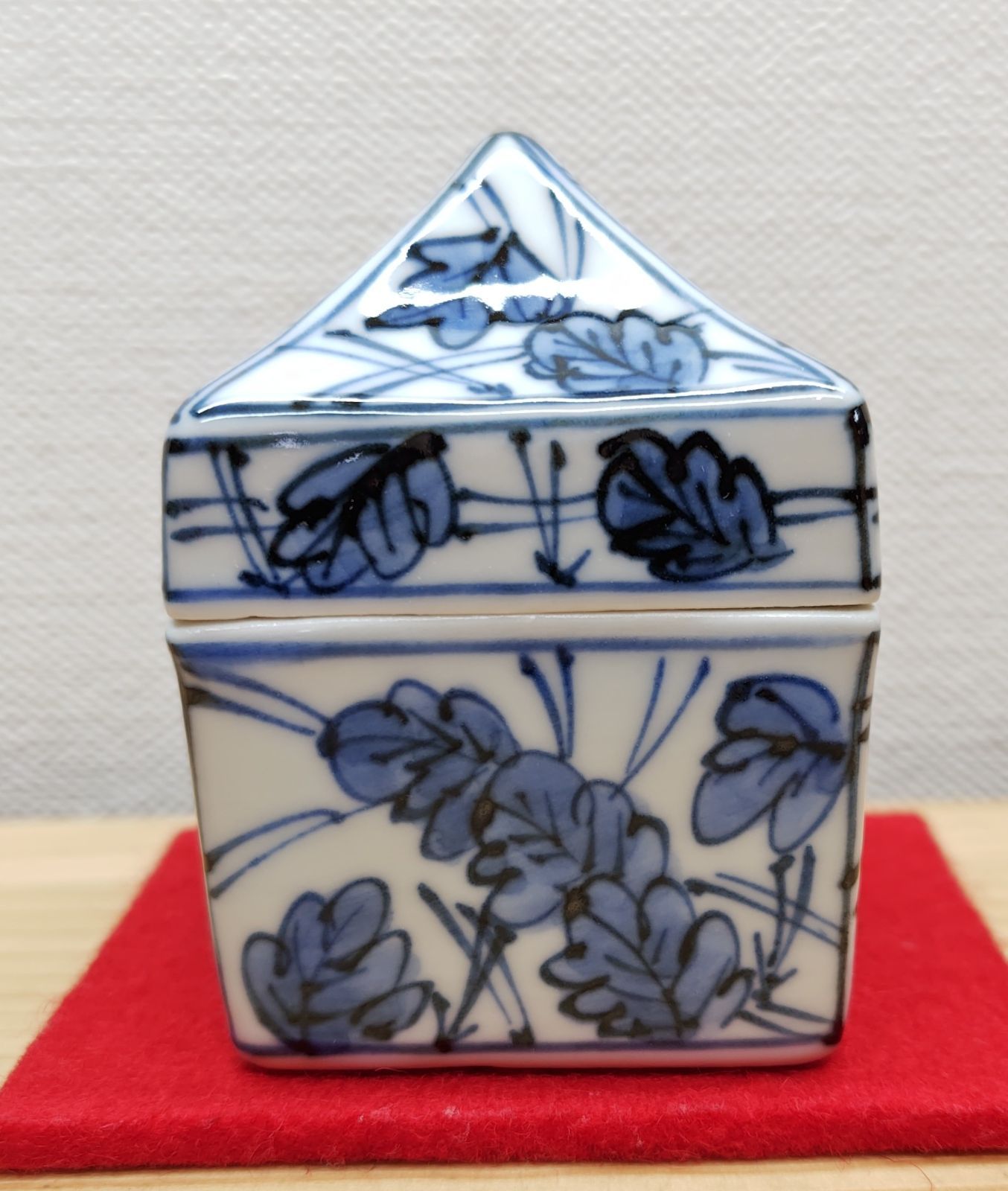 逢絢亭 茶道具 香合 京焼 染付 辻堂香合 平安昭阿弥 高野昭阿弥 共箱入り