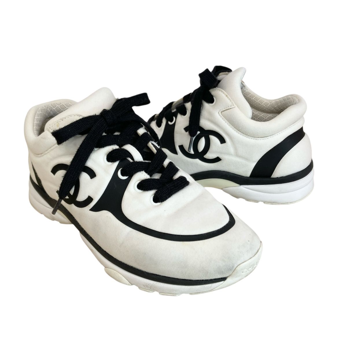 CHANEL シャネル ココマーク ローカット スニーカー スニーカー G35346 レディース コットン ホワイト ブラック