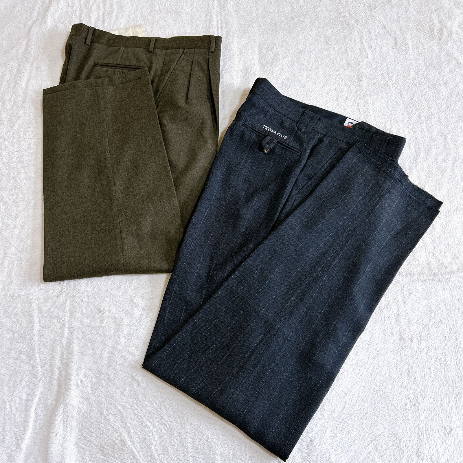 メンズ ボトムス ズボン セット Salvatore Ferragamo サルヴァトーレフェラガモ モスグリーン サイズ42 PICONE CLUB ダークグレー サイズ52 ストライプ 管理番号KKVTRRA98