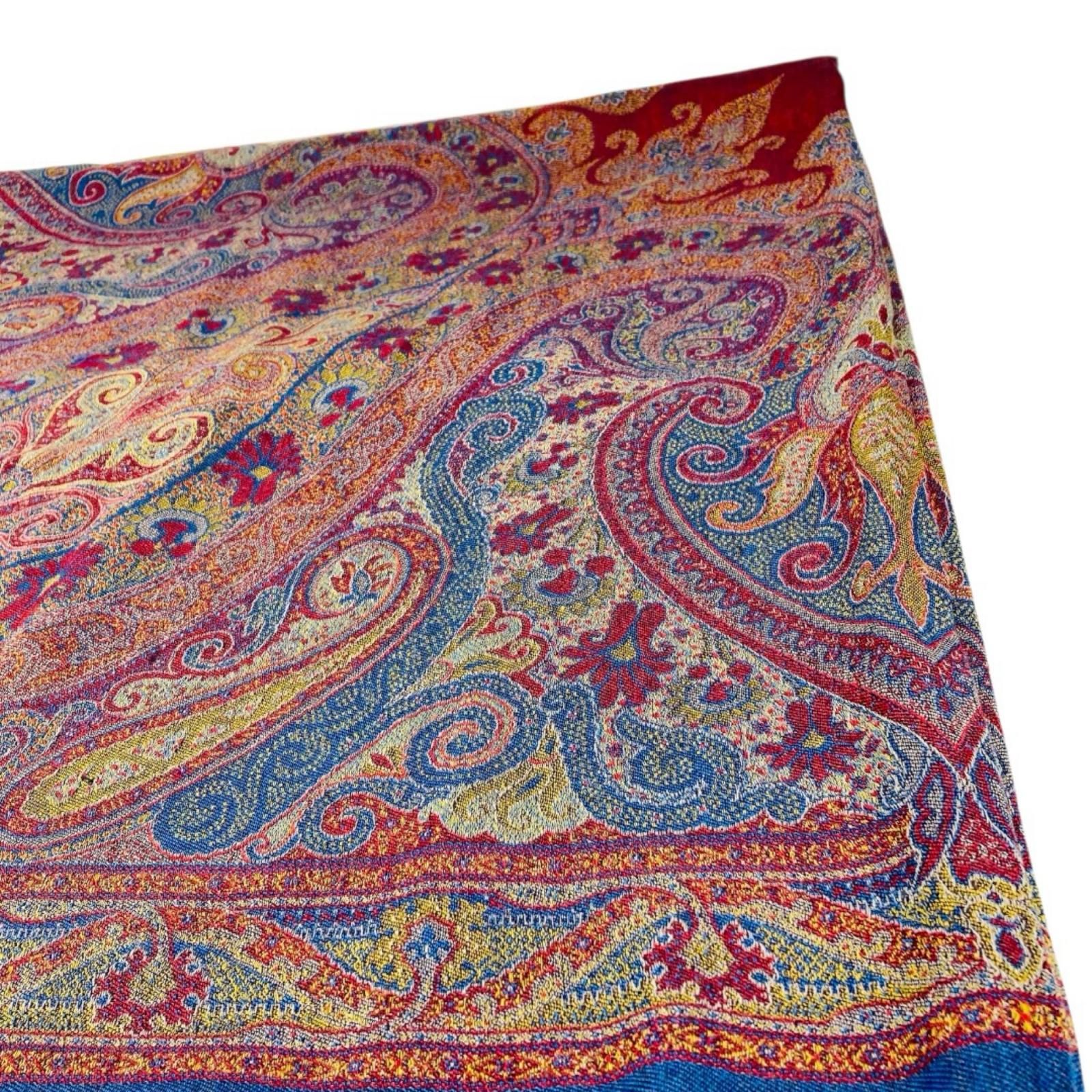 ETRO 大判 ストール スカーフ ショール ペイズリー柄 ウール シルク