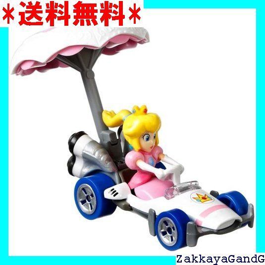 Hot Wheels ダイキャスト マリオ カート プリンセス ピーチ B ダッシャー カート ピーチパラソル グライダー付き 128