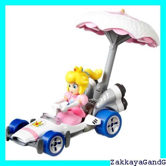 Hot Wheels ダイキャスト マリオ カート プリンセス ピーチ B ダッシャー カート ピーチパラソル グライダー付き 128