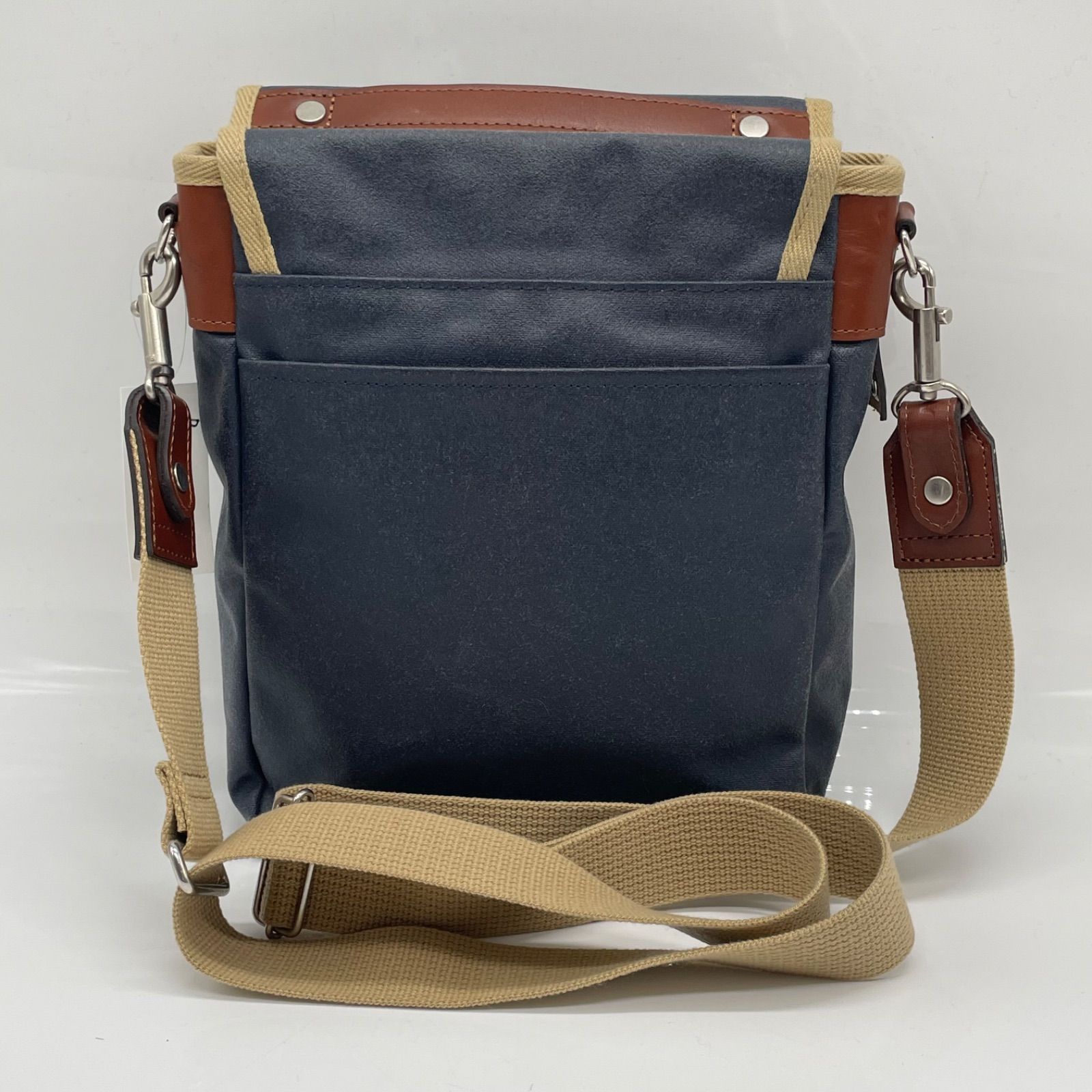 BN6729 森野帆布 ショルダーバッグ ターンロック レトロシリーズ ネイビー