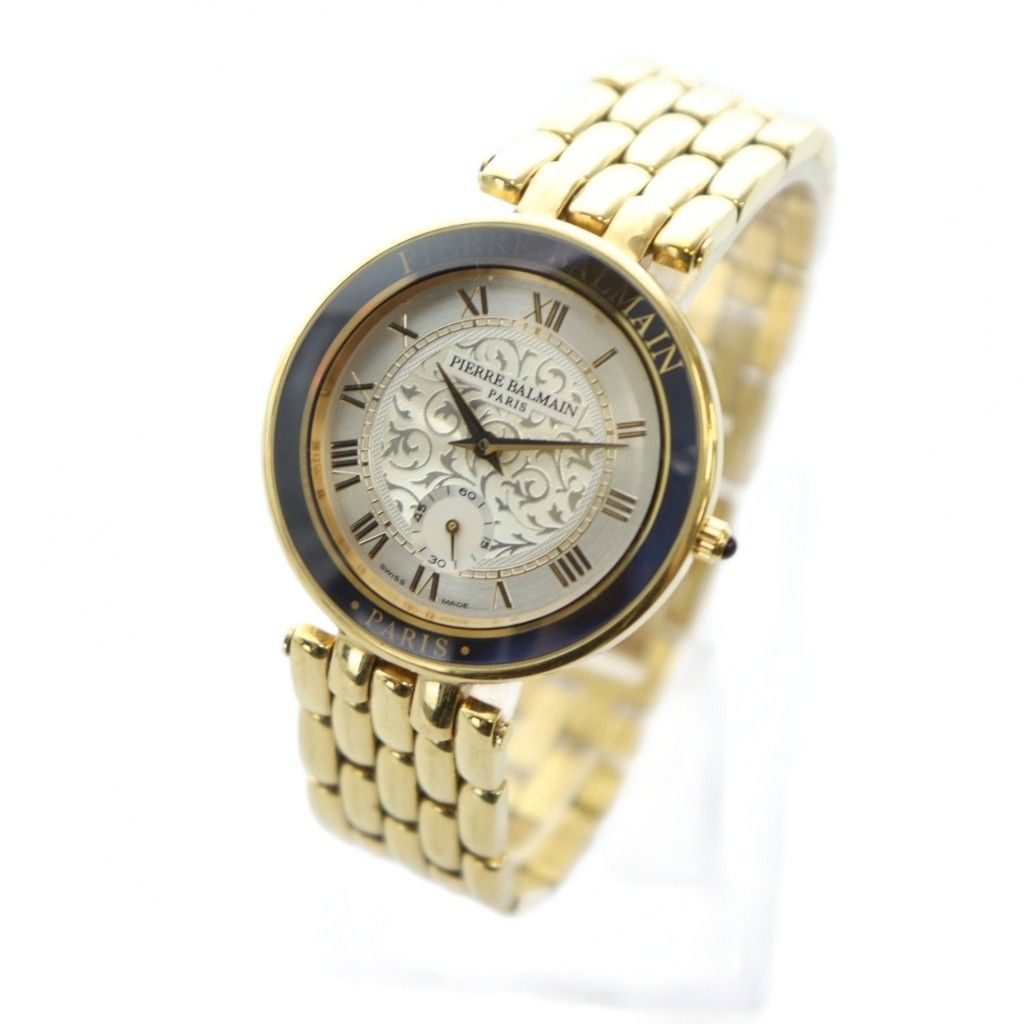 ピエールバルマン PIERRE BALMAN 腕時計 ウォッチ クォーツ スモセコ ローマン ゴールド 金色 GY 18 MQ