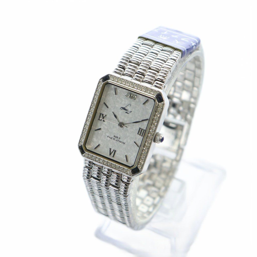 リズ LZ LZ-132 腕時計 ウォッチ クォーツ 2Pダイア 4Pサファイア ローマン スクエア シルバー色 GY18 MQ