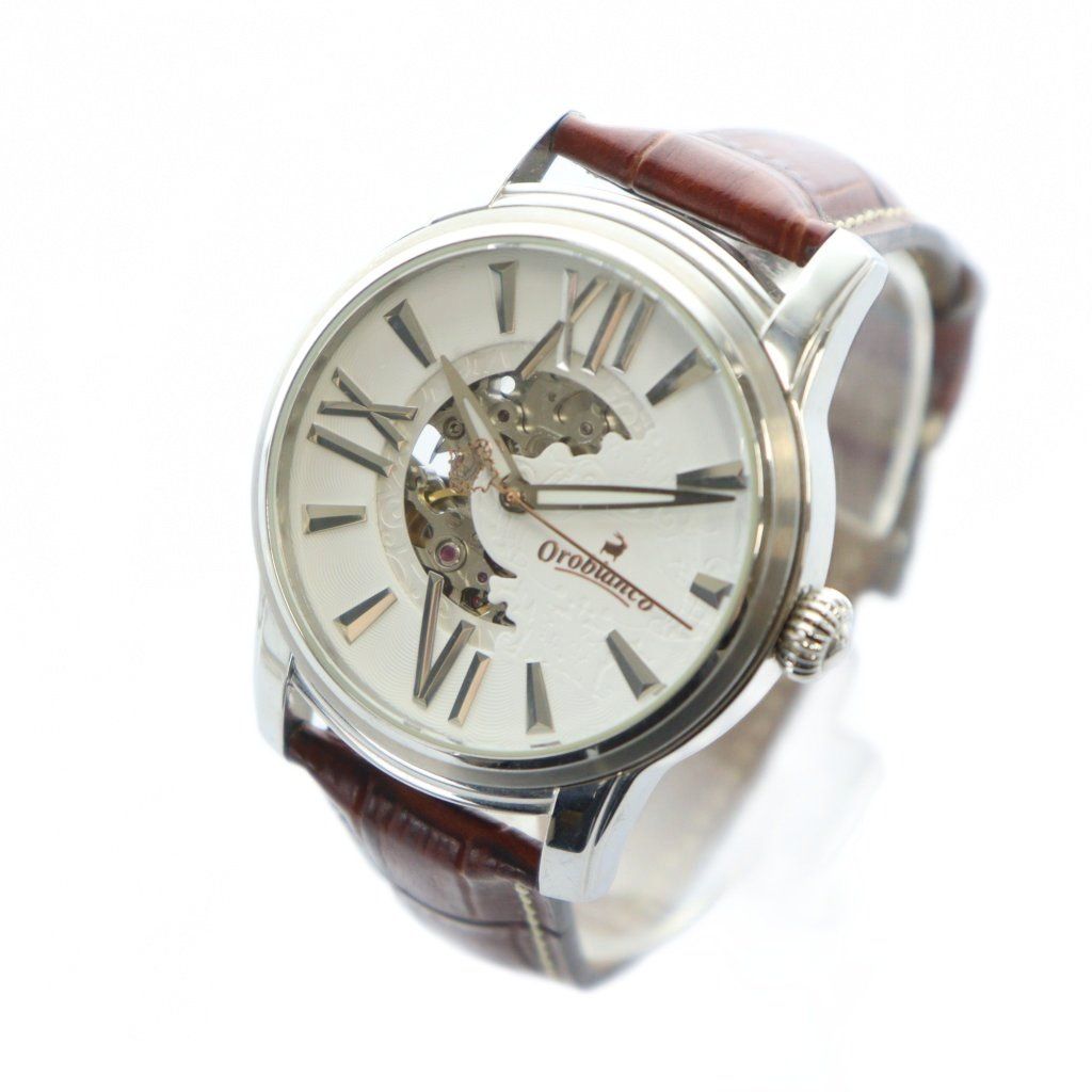 オロビアンコ OR 0011 N 腕時計 ウォッチ自動巻き 白文字盤 ロゴ シルバー色 GY 17 MQ