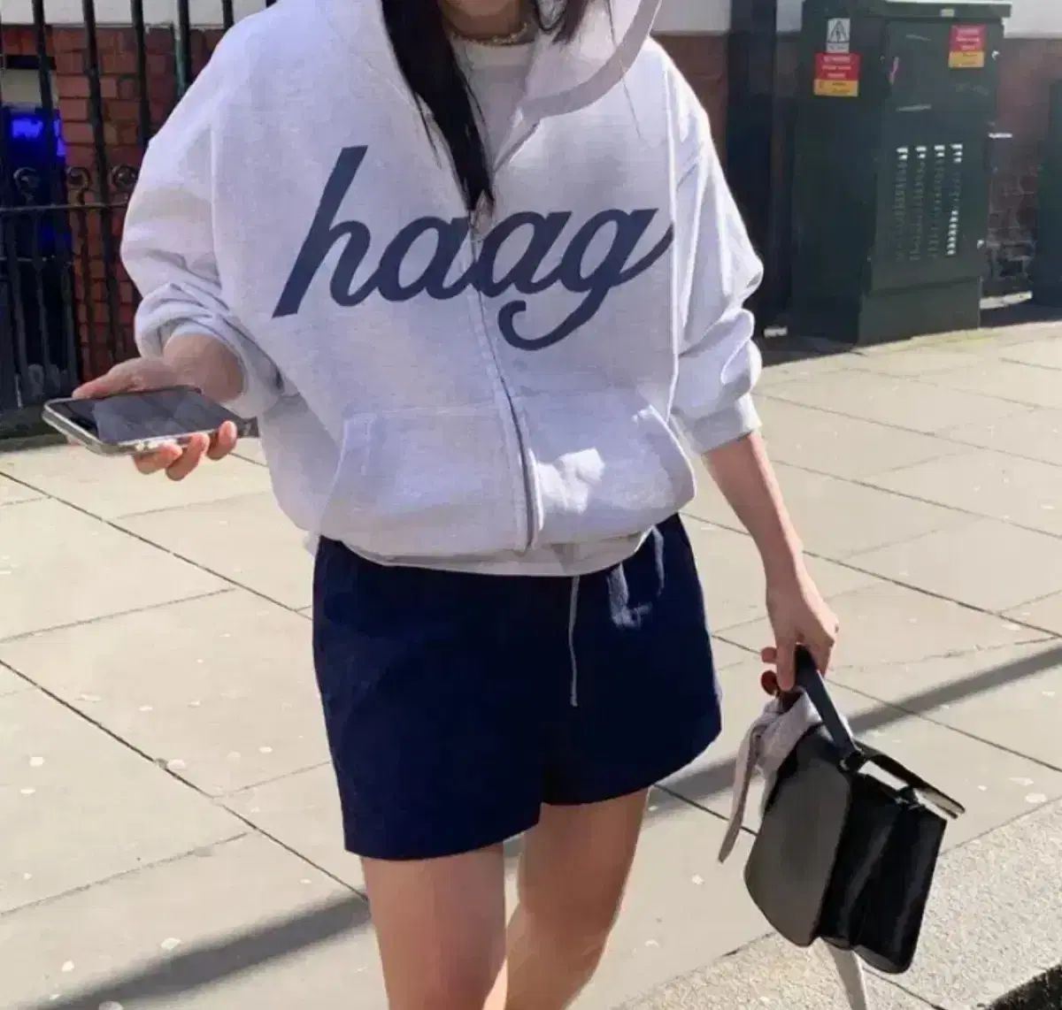 HAAG ヘイグ WHO ジップアップ ライトグレー