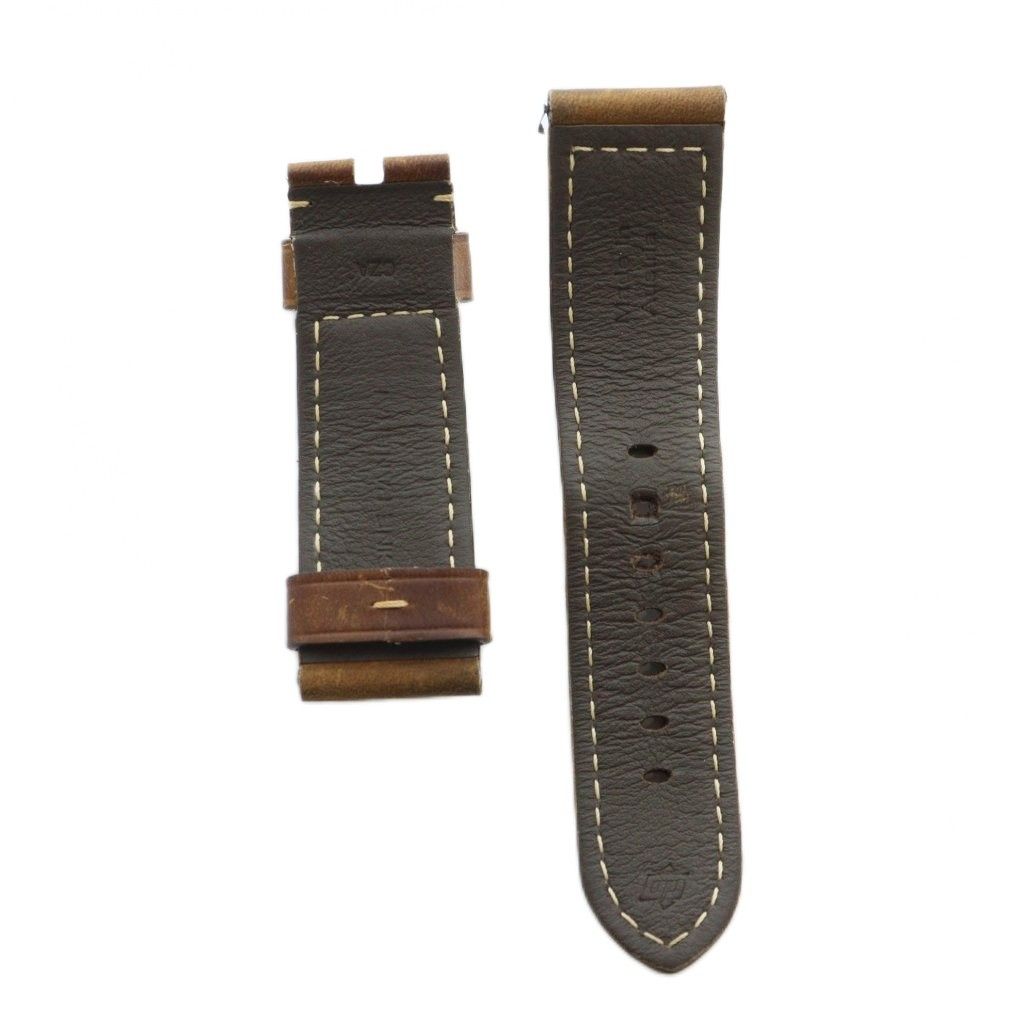 パネライ PANERAI ルミノール 腕時計用 替えベルト ロゴ レザー ステッチ 茶 ブラウン GY 11 MQ
