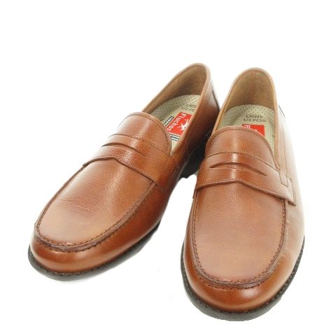 フルチョス FLUCHOS JORDI コインローファー コンフォート スリッポン レザー 42 26.5～27.0 cm 茶 ブラウン AH 13 GY 99