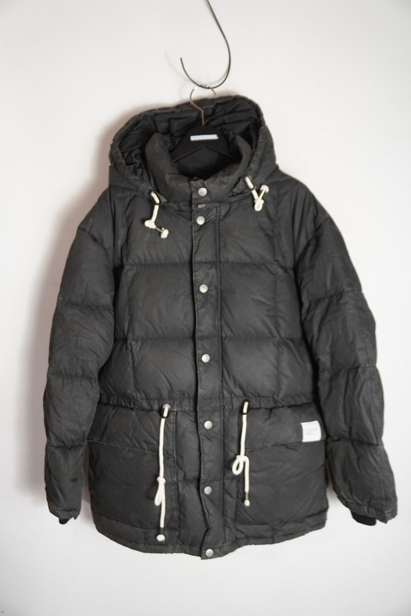 正規 24 AW ネイバーフッド FADED DOWN JACKET 242 SZNH-JKM 06 ワックス コーティング ダウン ジャケット 黒M 914 P