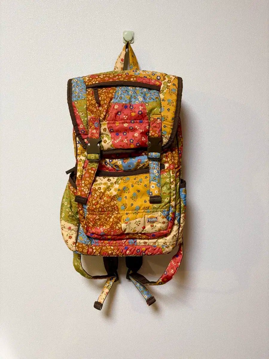 rough パッチ バックパック 日本 ヴィンテージ 森ガール バッグ ドット ストライプ CHECK