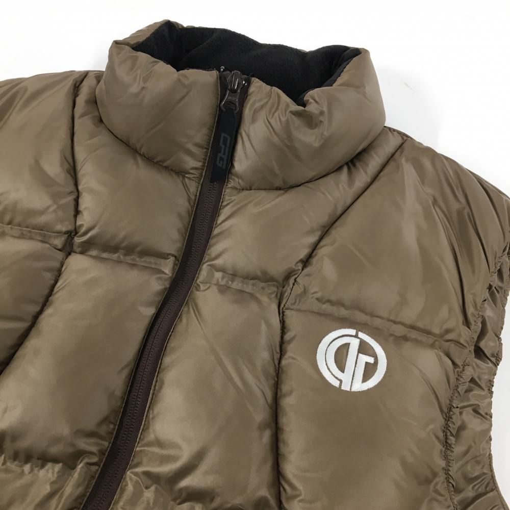 ダウンベスト ブラウン×白