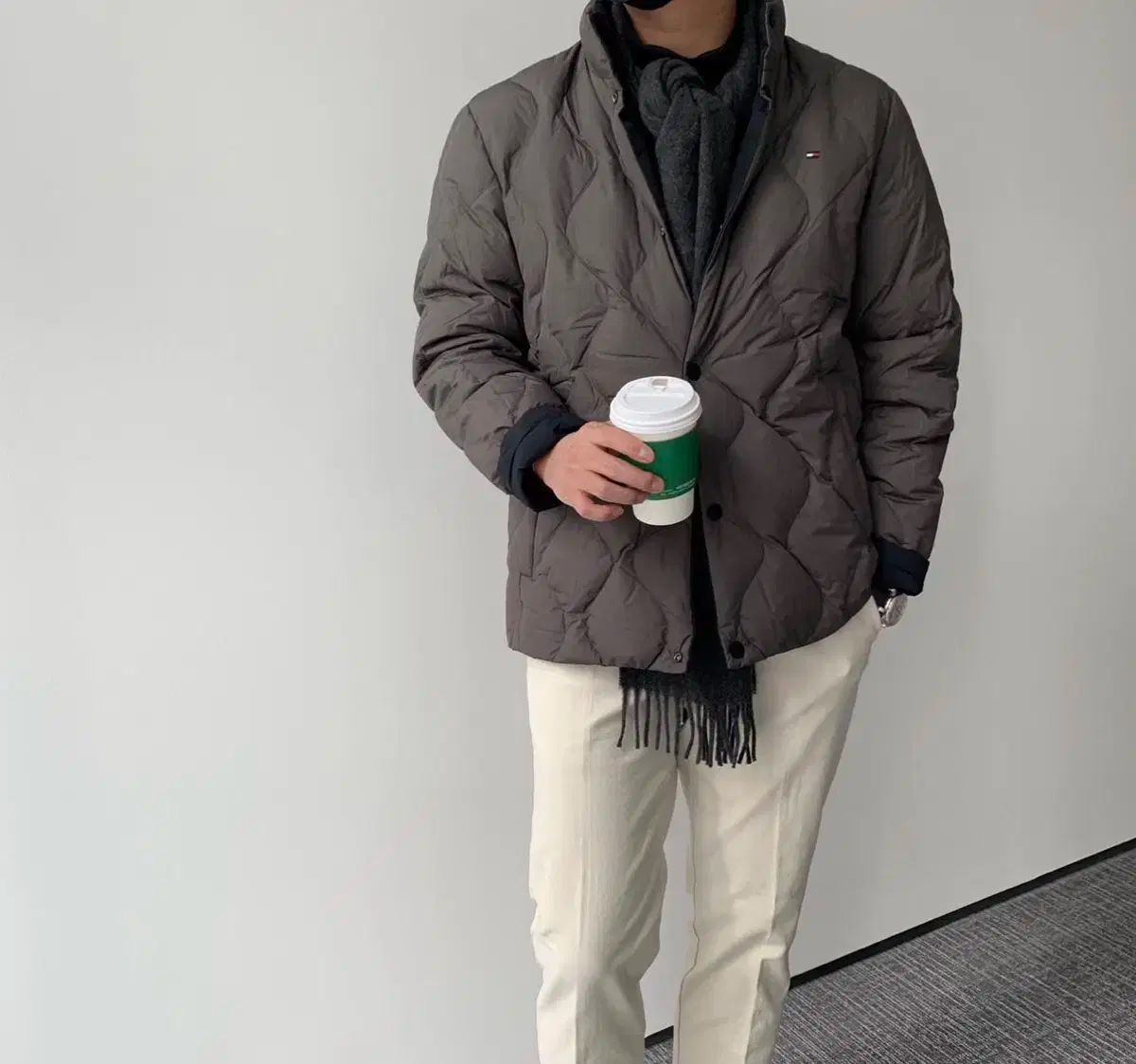 トミーヒルフィガー リバーシブル グースダウン キルトダウン M