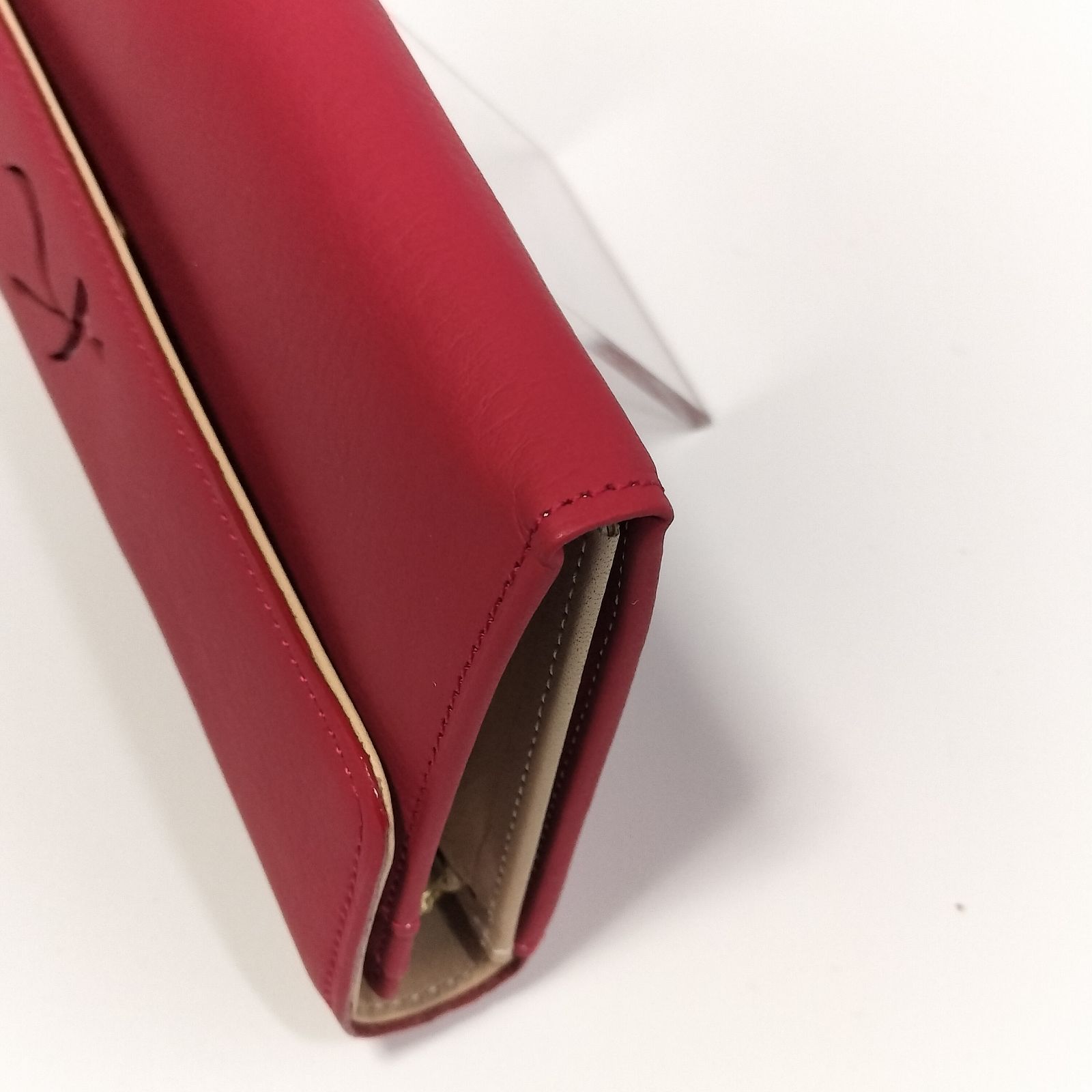 未使用品】Kitamura キタムラ K ロゴマーク 元町レザー かぶせ長財布