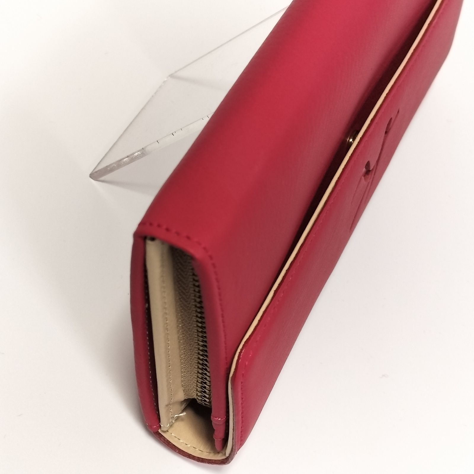 未使用品】Kitamura キタムラ K ロゴマーク 元町レザー かぶせ長財布