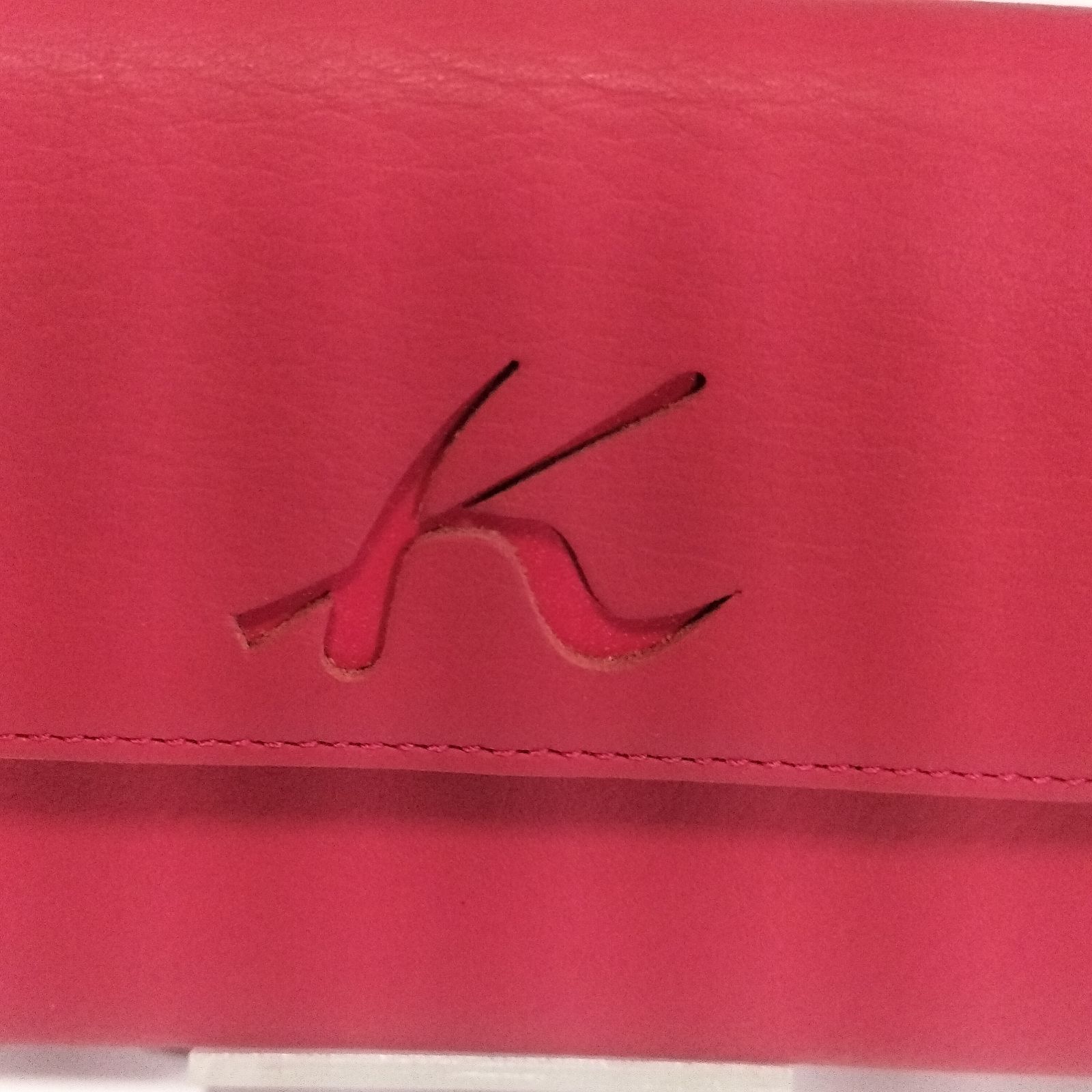 未使用品】Kitamura キタムラ K ロゴマーク 元町レザー かぶせ長財布