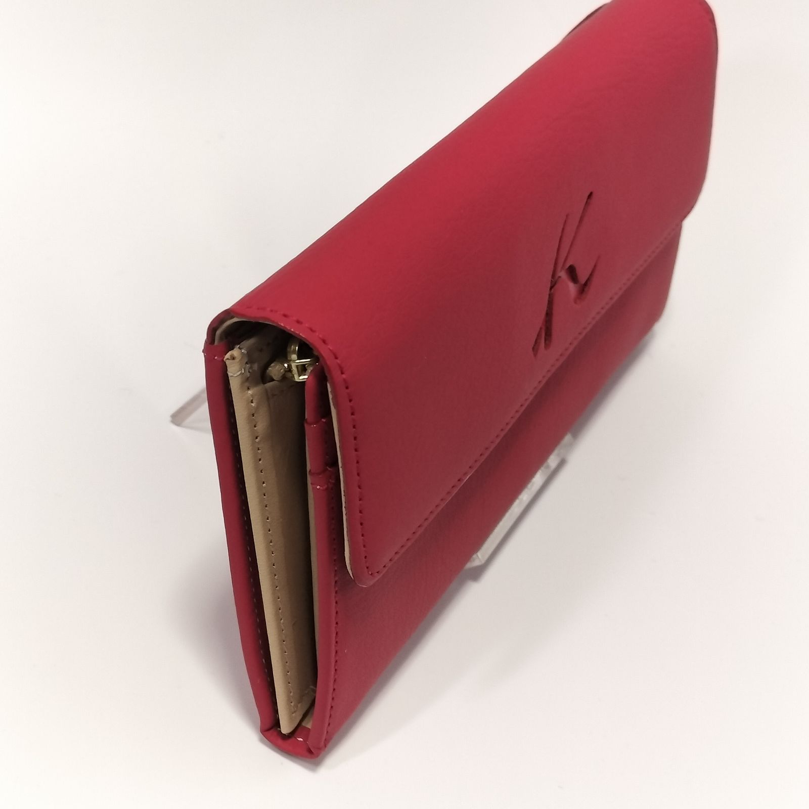 【新品未使用】キタムラ　刺繍Kロゴ　シュリンクレザー　かぶせ長財布 未使用品】Kitamura キタムラ K ロゴマーク 元町レザー かぶせ長財布