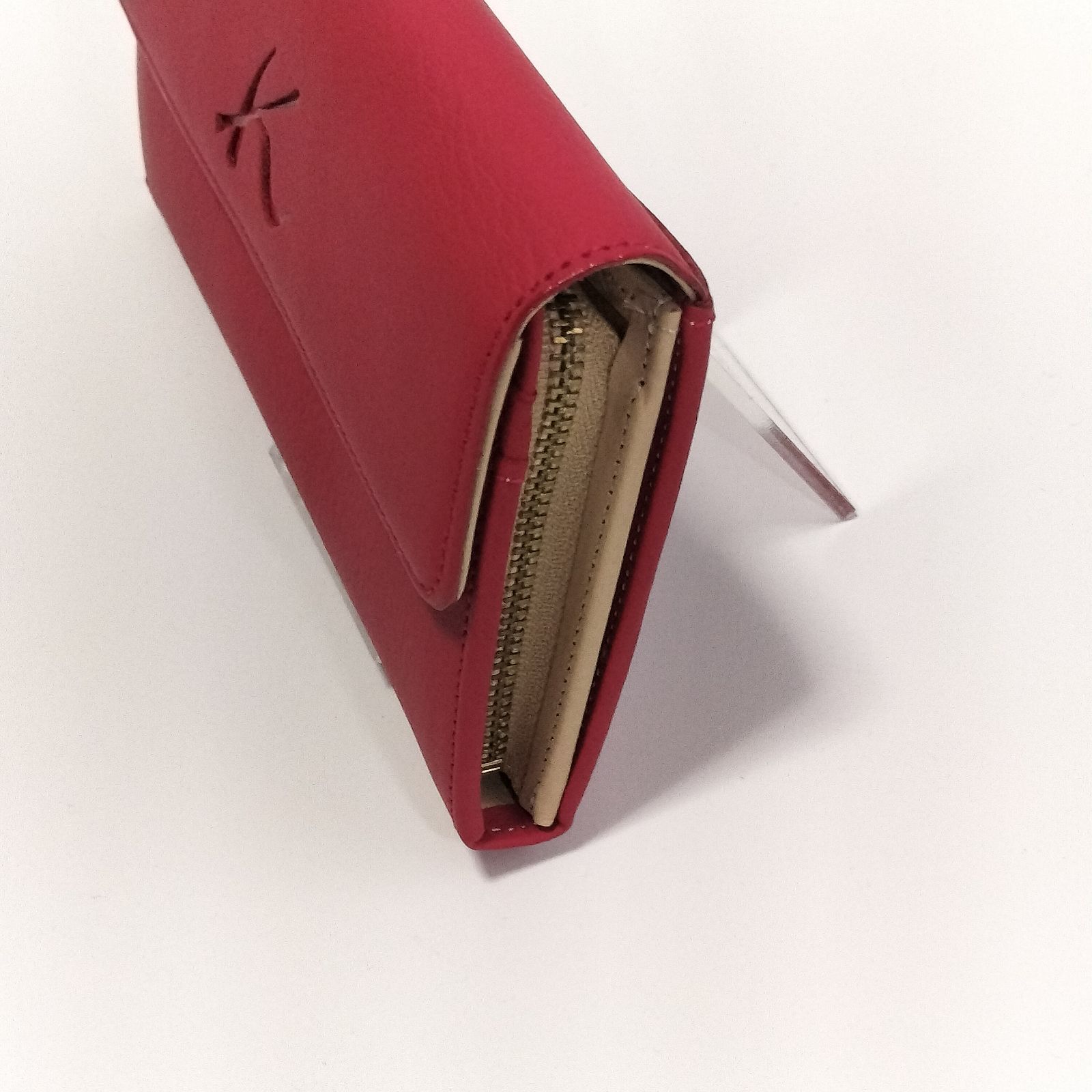 未使用品】Kitamura キタムラ K ロゴマーク 元町レザー かぶせ長財布