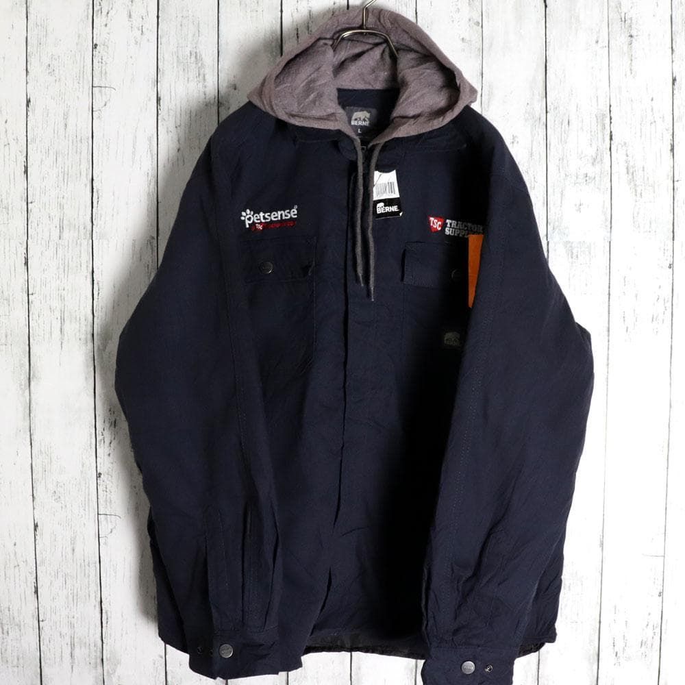 BERNE ベルン US企業ロゴ刺繍 ダックジャケット