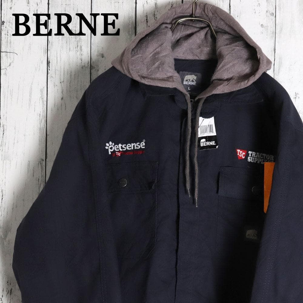 BERNE ベルン US企業ロゴ刺繍 ダックジャケット