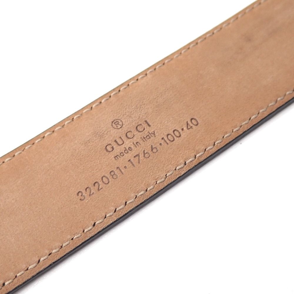  Ft 632912 グッチ ベルト レザーベルト 322081 ブラック 100 40 メンズ GUCCI ベルト 小物