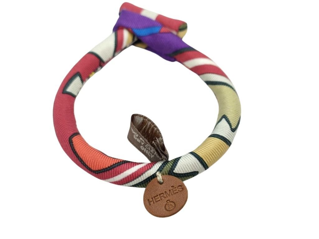 HERMES エルメス ブレスレット プティアッシュ ブリッド ソワ PM マルチ シルク レディース