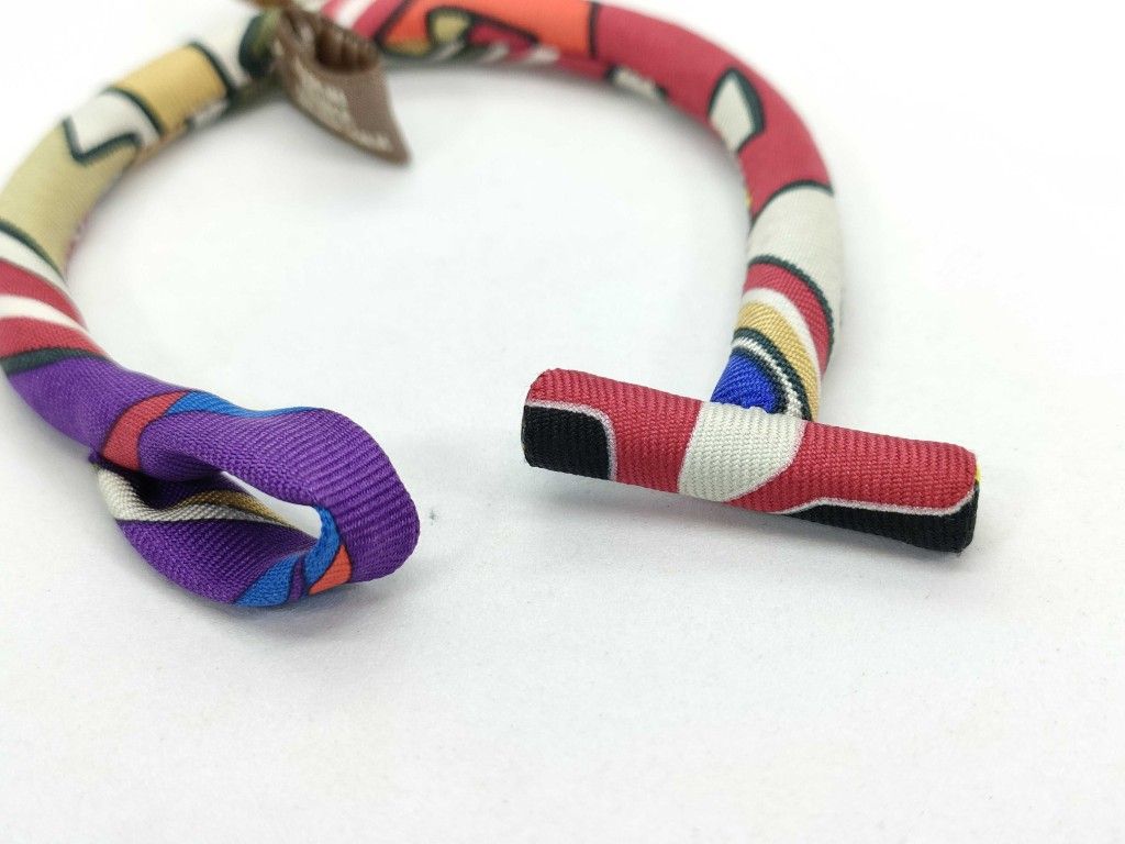 HERMES エルメス ブレスレット プティアッシュ ブリッド ソワ PM マルチ シルク レディース